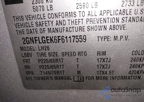 2015 Chevrolet Equinox 2Lt from USA, damaged, VIN 2GNFLGEK6F6117559